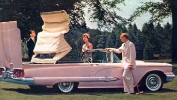 1959 Ford Thunderbird Convertible in Flamingo Pink with White Convertible Top