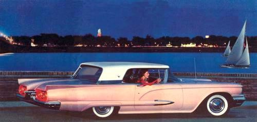 1959 Ford Thunderbird Hardtop in Two Tone Flamingo Pink with Colonial White Top