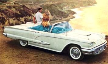 1959 Ford Thunderbird Convertible in Colonial White with Turquoise Leather interior