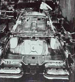 Image: 1960 Ford Thunderbird being assembled