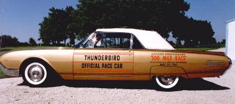 1961 Ford Thunderbird Convertible (restored with Official Pace Car graphics; shown with top up)