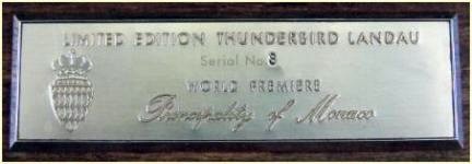 Limited Edition Landau engraved plaque